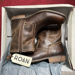 ROAN by Bed Stu Crown Western Leather Boot, Tan Greenland, size 9